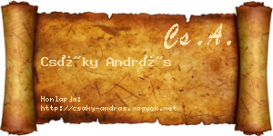 Csáky András névjegykártya