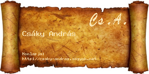 Csáky András névjegykártya